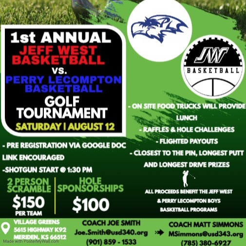 JW Golf Tournament Flyer for boys basketball 